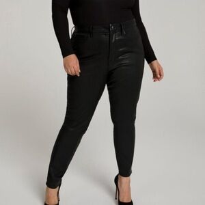 Good American Black Coated High rise Jeans Size 18 plus size